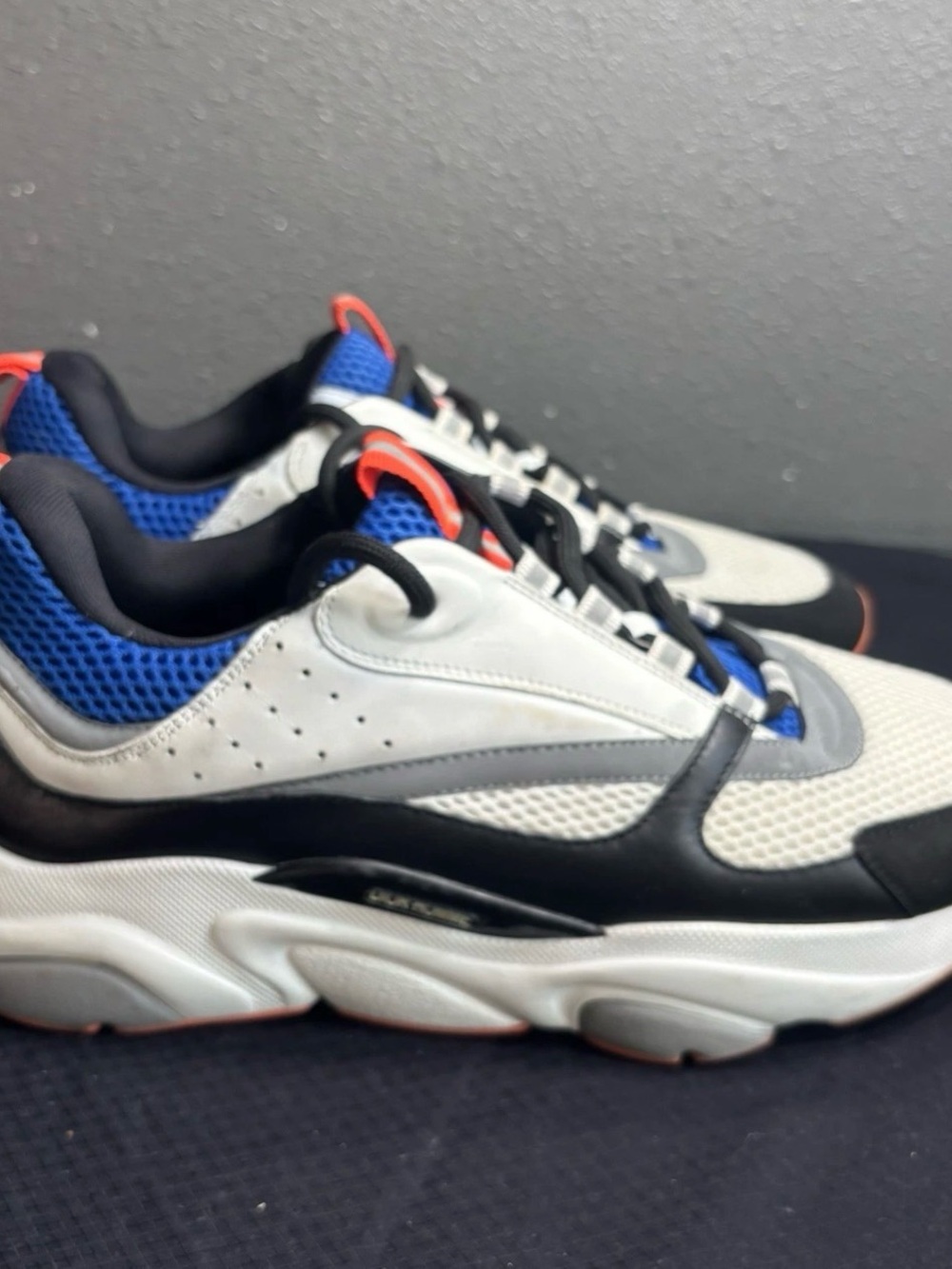 Dior B22 White Orange Blue Mens Reflective Sneakers - Size 45 - Picture 3 of 13